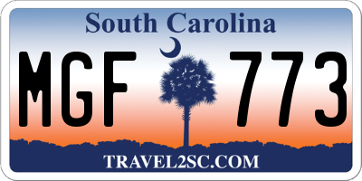 SC license plate MGF773