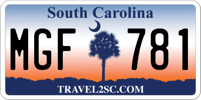 SC license plate MGF781