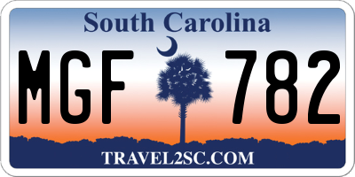 SC license plate MGF782