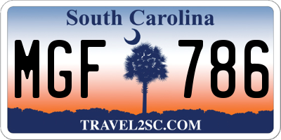 SC license plate MGF786