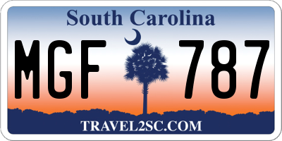 SC license plate MGF787