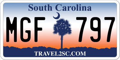 SC license plate MGF797