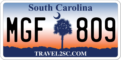 SC license plate MGF809