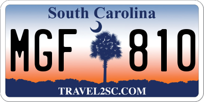 SC license plate MGF810