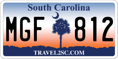 SC license plate MGF812
