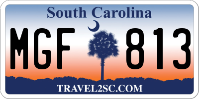 SC license plate MGF813