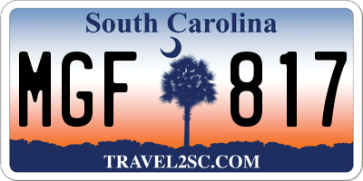 SC license plate MGF817