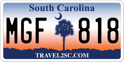 SC license plate MGF818