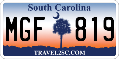 SC license plate MGF819