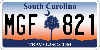 SC license plate MGF821