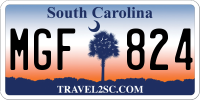 SC license plate MGF824
