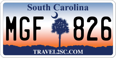 SC license plate MGF826