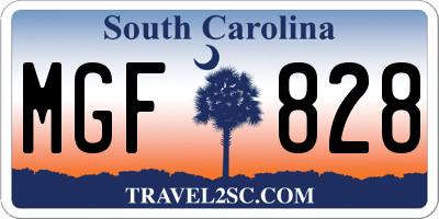 SC license plate MGF828