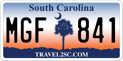 SC license plate MGF841