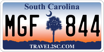 SC license plate MGF844