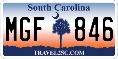 SC license plate MGF846