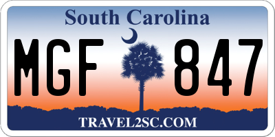 SC license plate MGF847