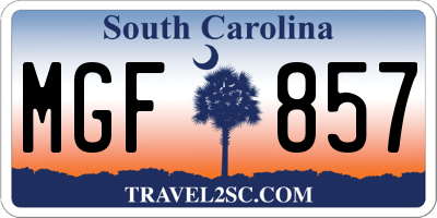 SC license plate MGF857