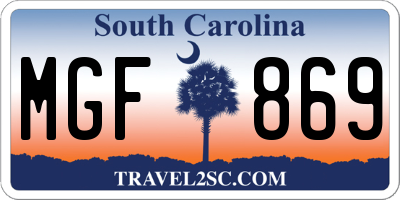 SC license plate MGF869