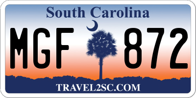 SC license plate MGF872