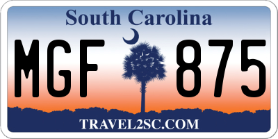 SC license plate MGF875