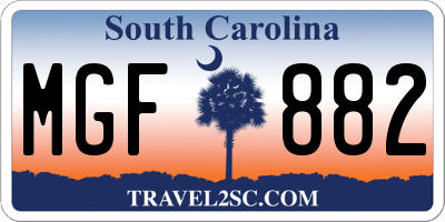 SC license plate MGF882