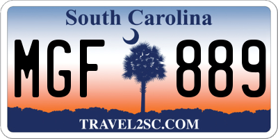 SC license plate MGF889