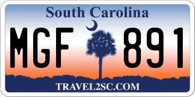 SC license plate MGF891