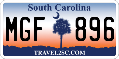 SC license plate MGF896