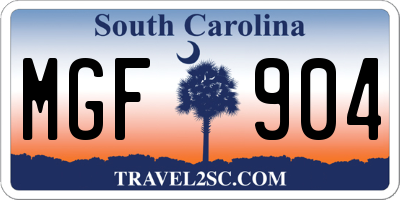 SC license plate MGF904