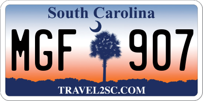 SC license plate MGF907