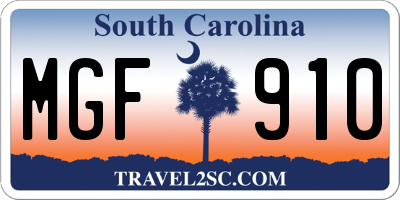 SC license plate MGF910