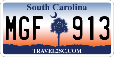 SC license plate MGF913
