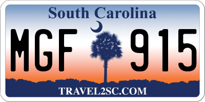 SC license plate MGF915