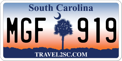 SC license plate MGF919
