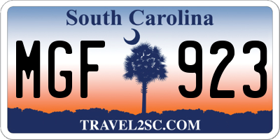 SC license plate MGF923