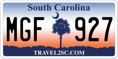 SC license plate MGF927