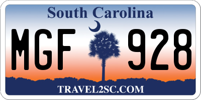 SC license plate MGF928