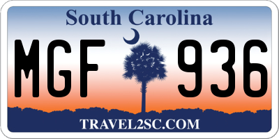 SC license plate MGF936