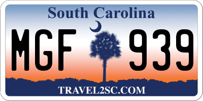 SC license plate MGF939
