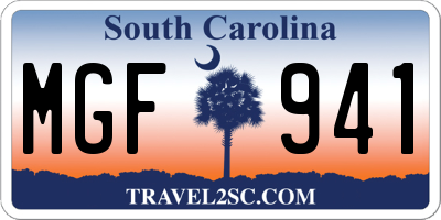SC license plate MGF941