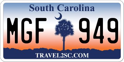 SC license plate MGF949