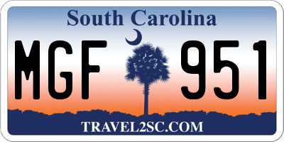 SC license plate MGF951