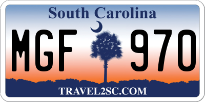 SC license plate MGF970