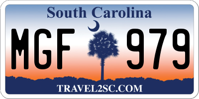 SC license plate MGF979