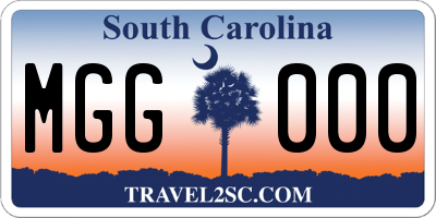 SC license plate MGG000