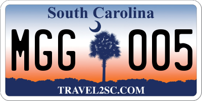 SC license plate MGG005