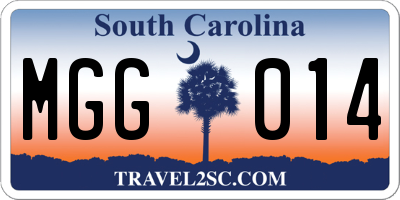 SC license plate MGG014