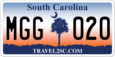 SC license plate MGG020