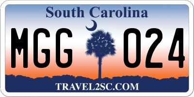 SC license plate MGG024